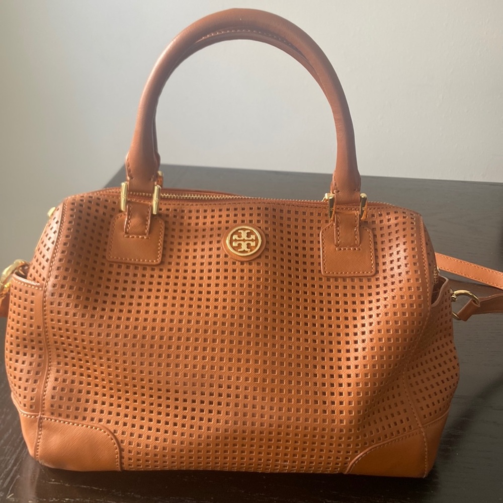 Tory Burch Robinson Middy Satchel with detachable strap